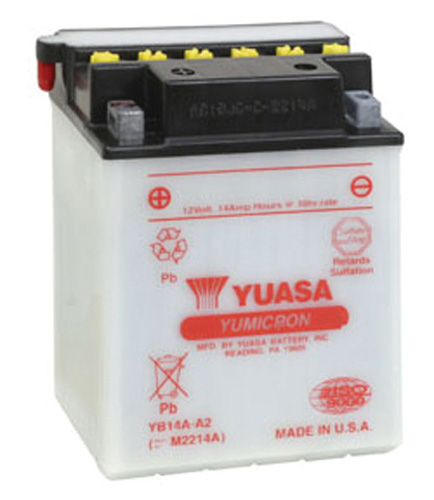 Picture of Yuasa Batteries YUAM2214AIND Yumicron Conventional Battery - YB14A-A2 12V