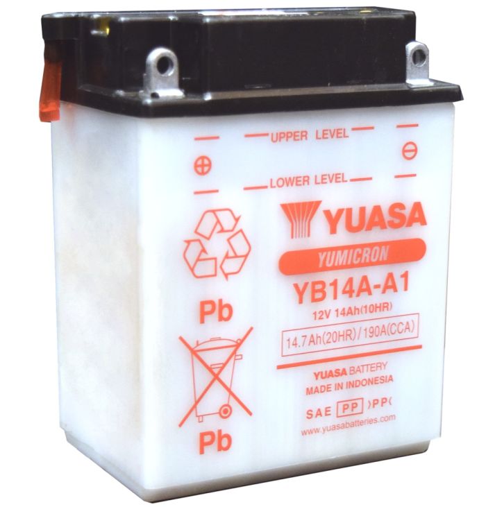 Picture of Yuasa Batteries YUAM224A1IND Yumicron Conventional Battery - YB14A-A1 12V