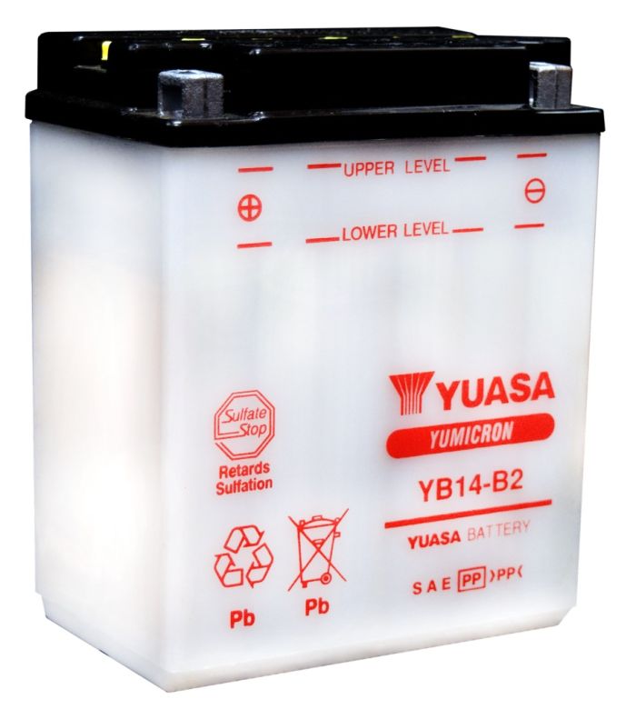 Picture of Yuasa YUAM224B2IND Yumicron Conventional Battery - YB14-B2 12V 14Ah 190CCA