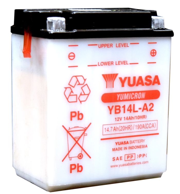 Picture of Yuasa Batteries YUAM2214YIND Yumicron Conventional Battery - YB14L-A2 12V