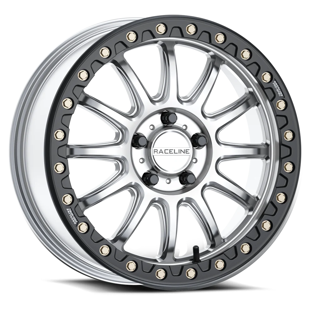 Picture of Raceline Wheels A14SB-51037+10 Alpha Beadlock Wheel 15x10 Silver Black