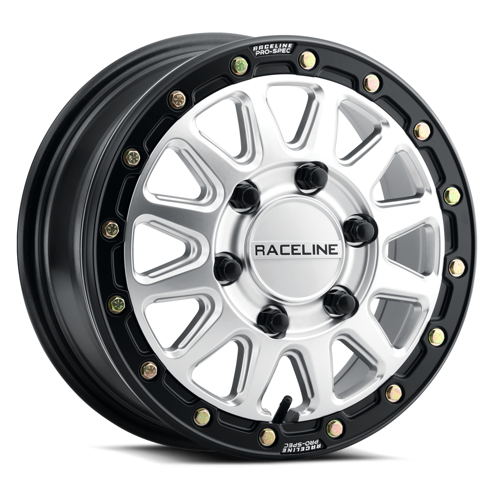 Picture of Raceline Wheels A14SB-77037+40 Alpha Beadlock UTV Wheel Silver/Black - 17x7 4x137 40mm
