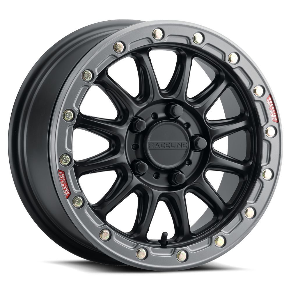 Picture of Raceline Wheels A14BG-51012+25 Alpha Beadlock UTV Wheel 15x10 Satin Black Gunmetal 5x4.5