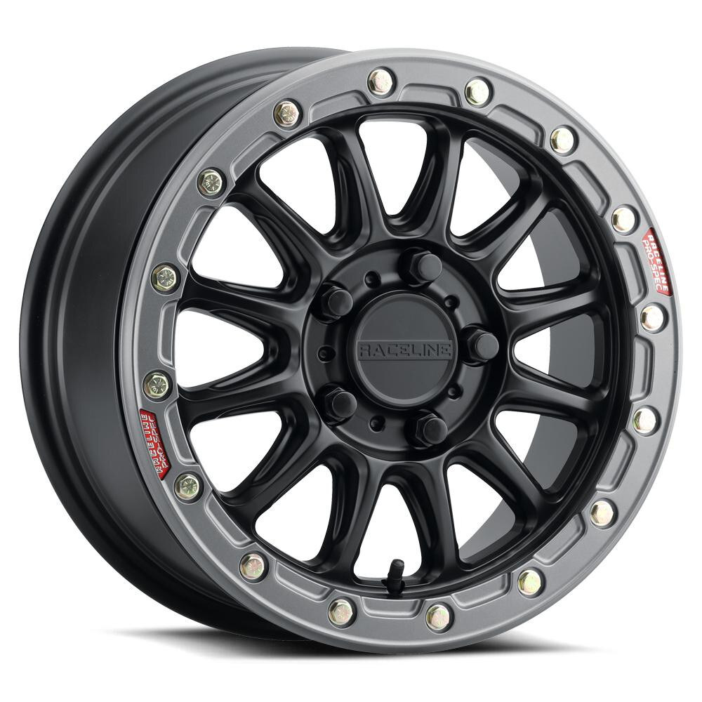 Picture of Raceline Wheels A14BG-57056+10 Alpha Beadlock UTV Wheel 17x5 5x114.3 Black Gunmetal