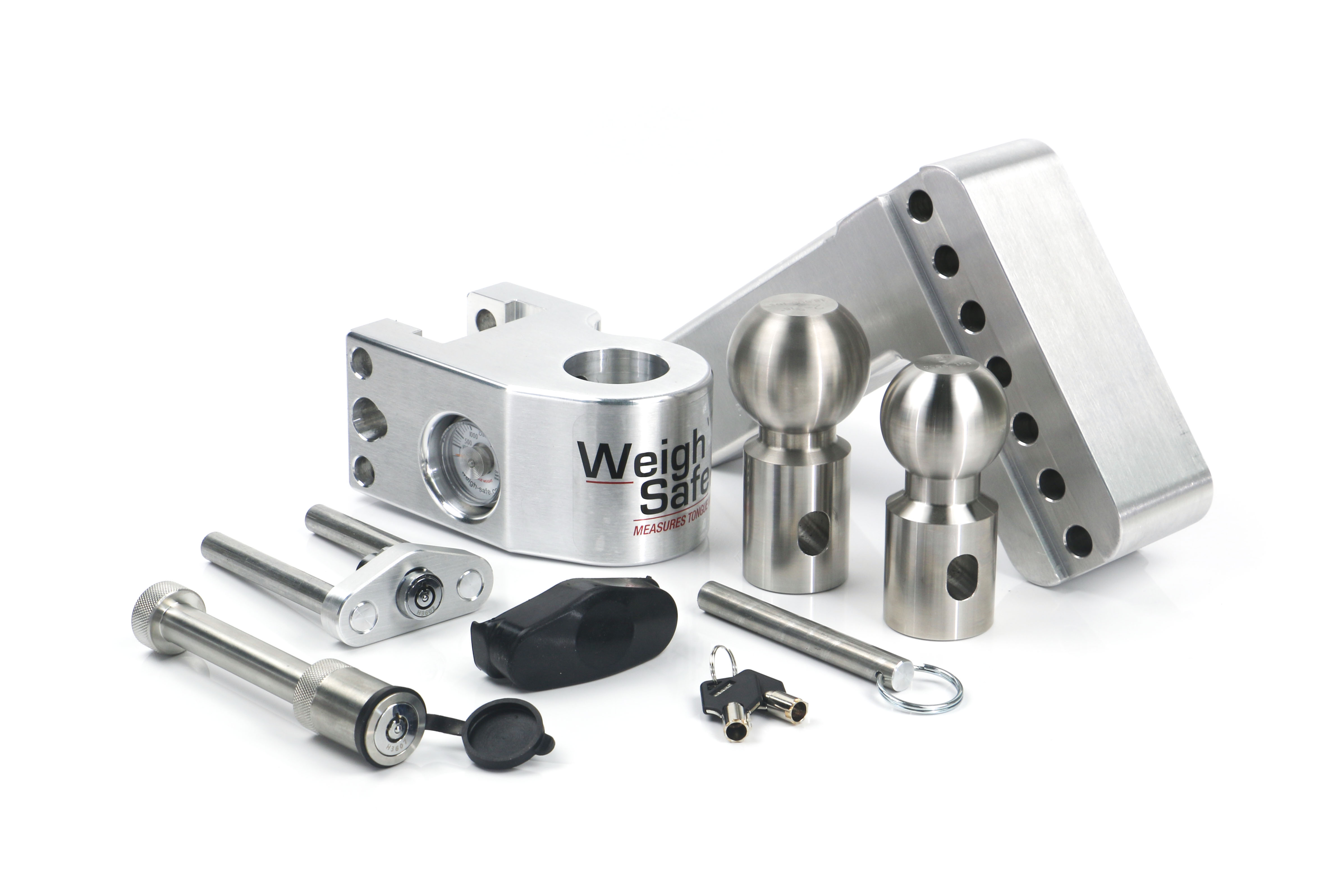 Picture of Weigh Safe WS4-2.5-KA 4" Drop Hitch 2.5" Receiver Adjustable Ball Mount with Built-In Scale