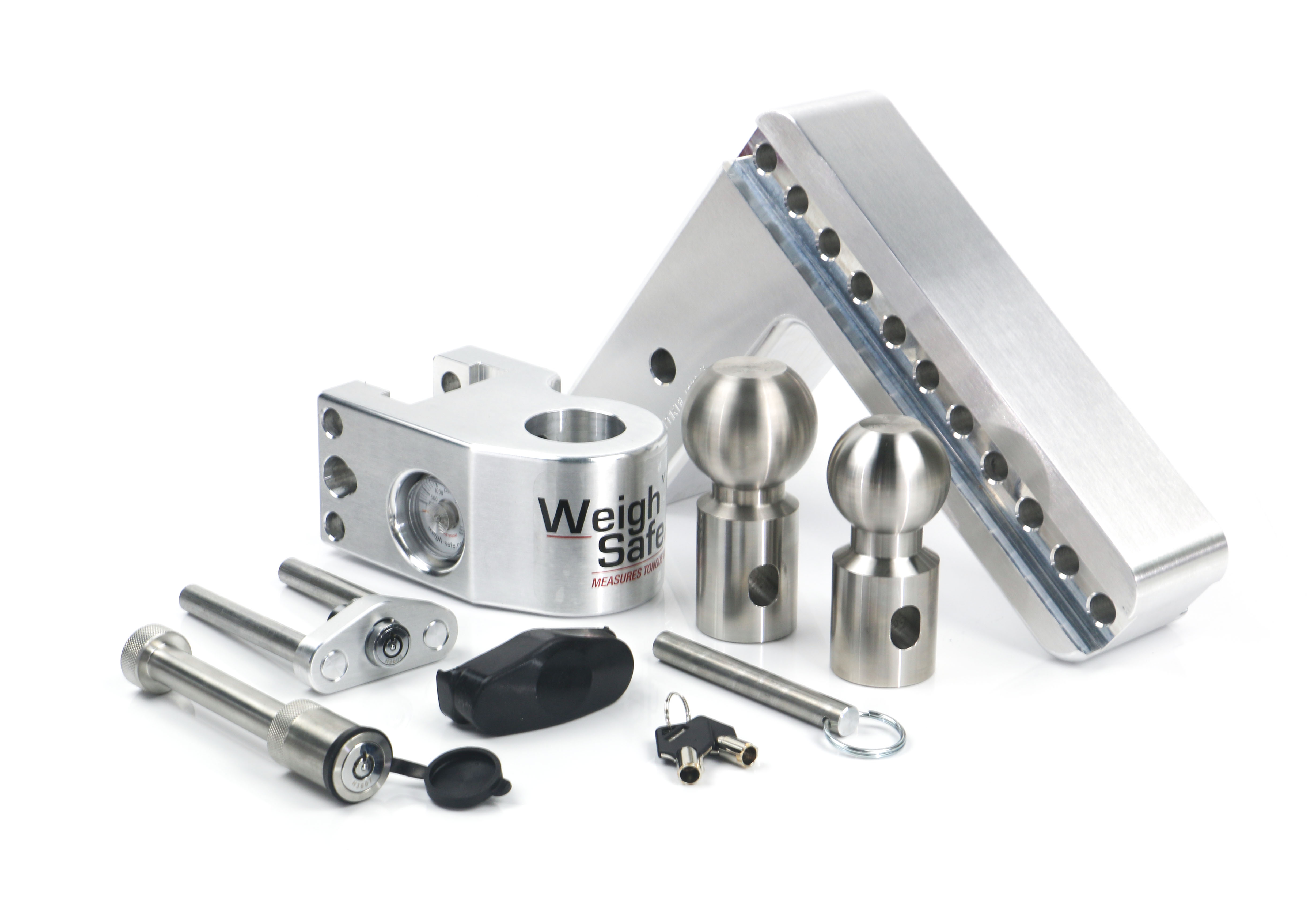 Picture of Weigh Safe WS8-3-KA Adjustable Ball Mount 8" Drop 3" Receiver with Built-In Scale