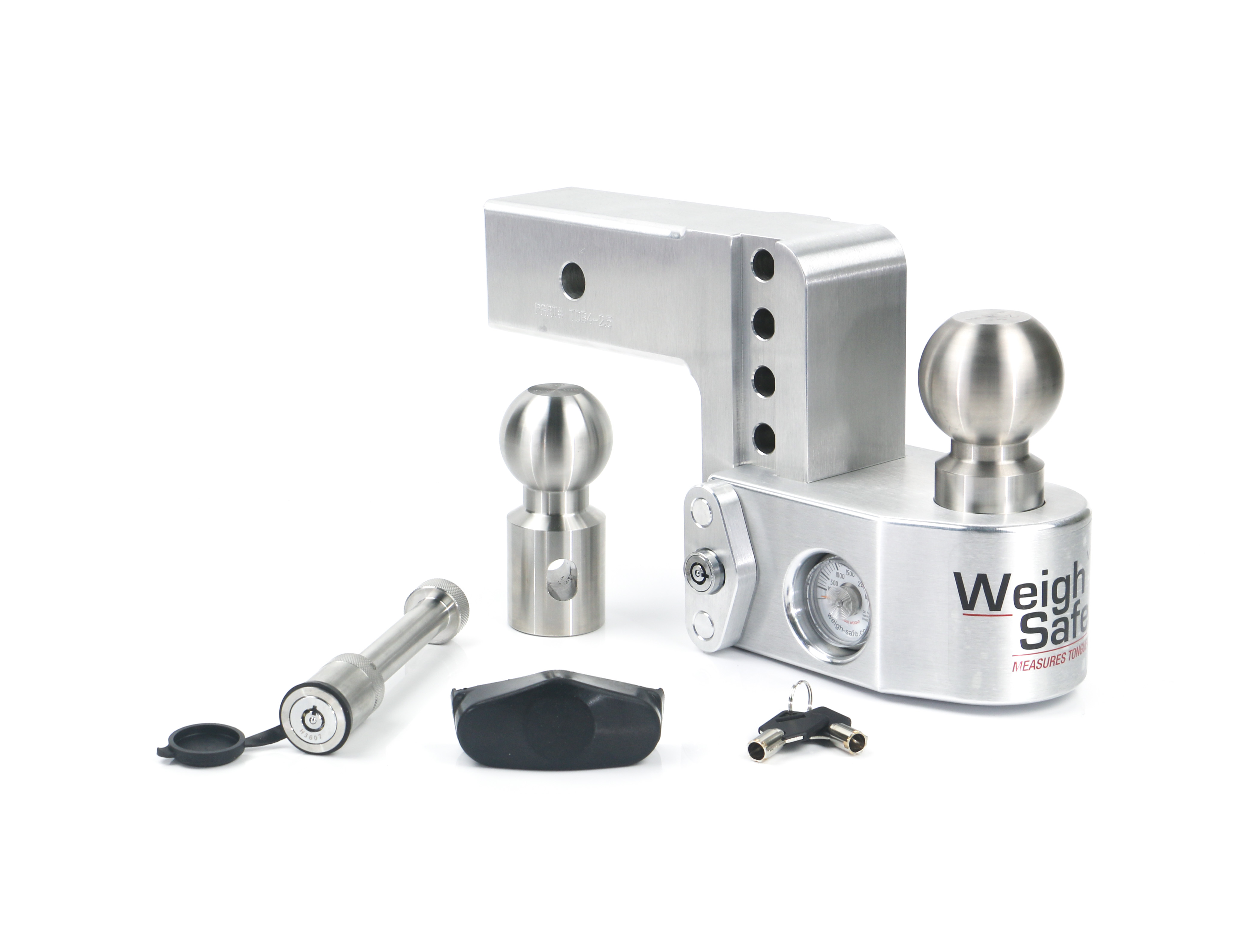 Picture of Weigh Safe WS4-2.5-KA 4" Drop Hitch 2.5" Receiver Adjustable Ball Mount with Built-In Scale