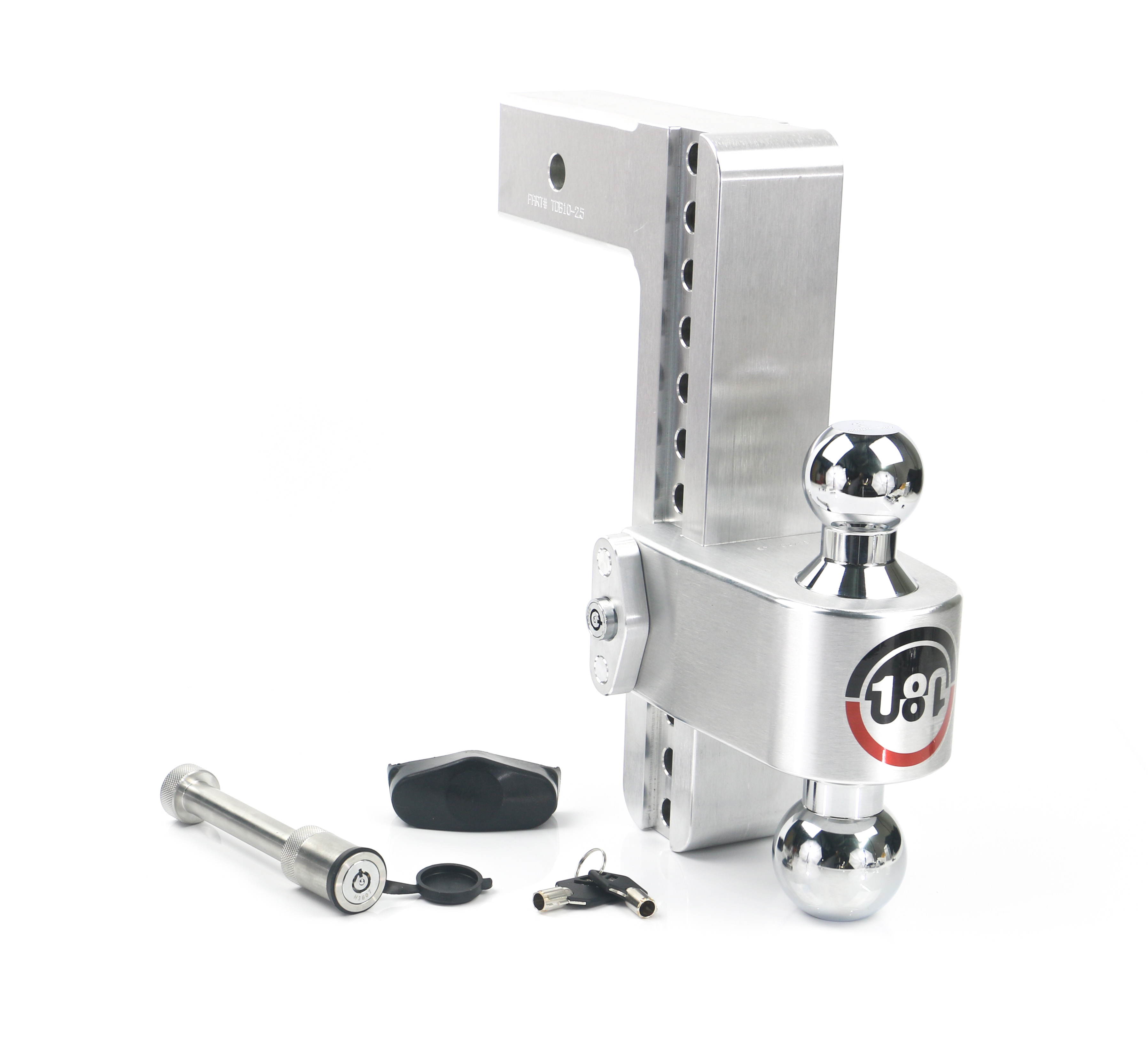 Picture of Weigh Safe CTB10-2.5-KA 10" Drop Hitch 2.5" Receiver Adjustable Aluminum Ball Mount 18,500 lbs GTW