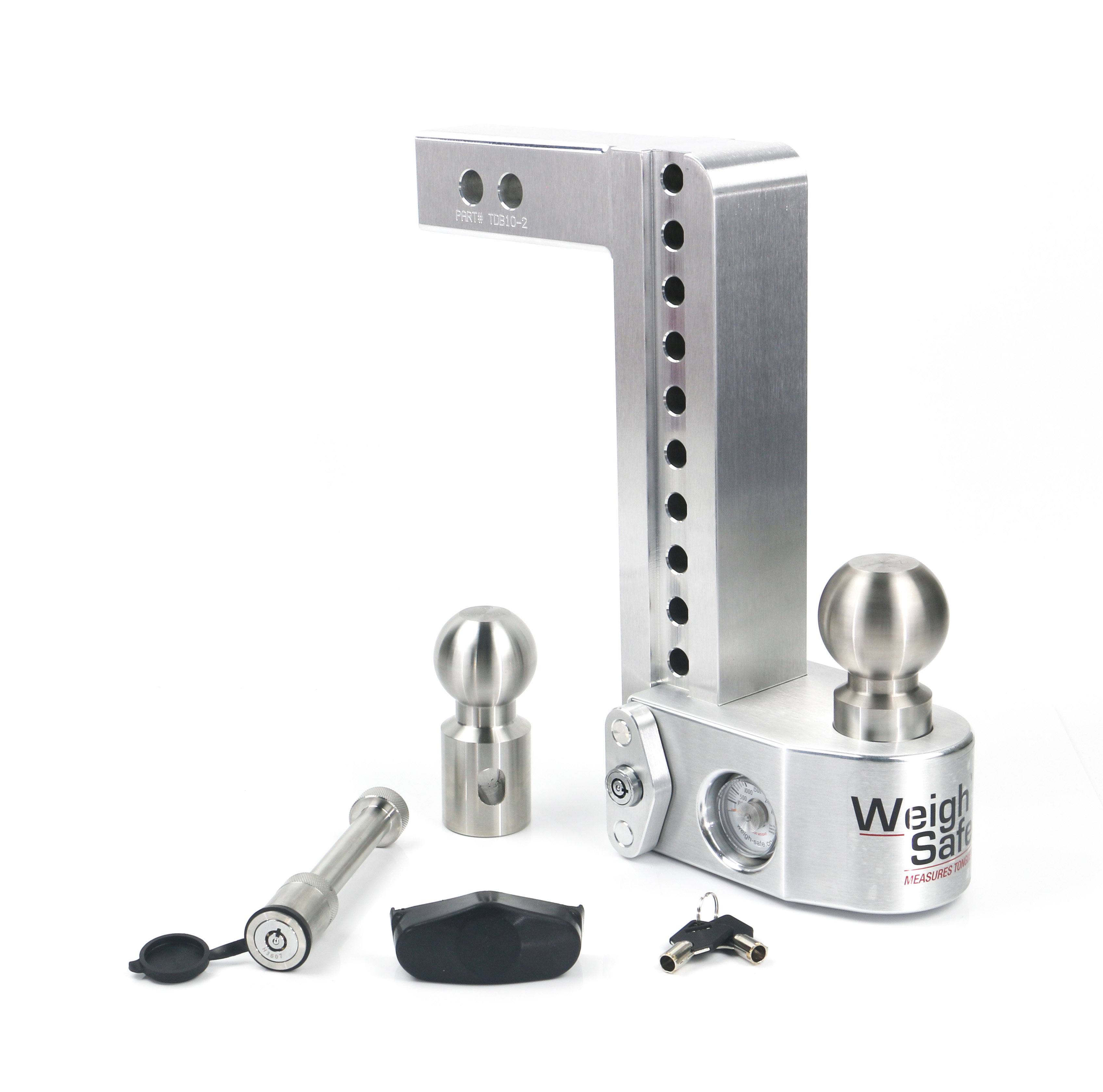 Picture of Weigh Safe WS10-2-KA Adjustable Ball Mount Drop Hitch Receiver with Built-In Scale - 10 2