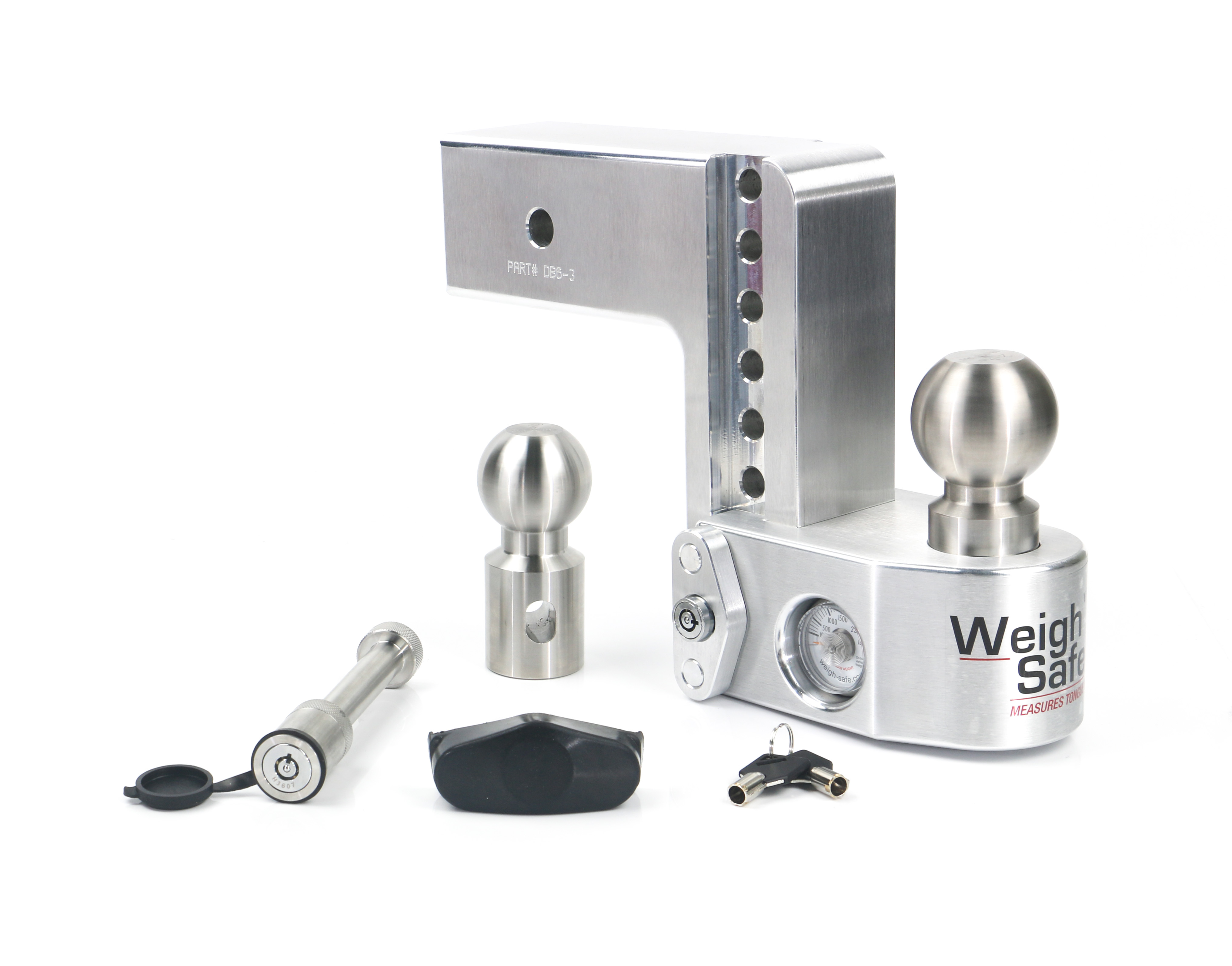 Picture of Weigh Safe WS6-3-KA 6" Drop Hitch Ball Mount with Built-In Scale 3" Receiver