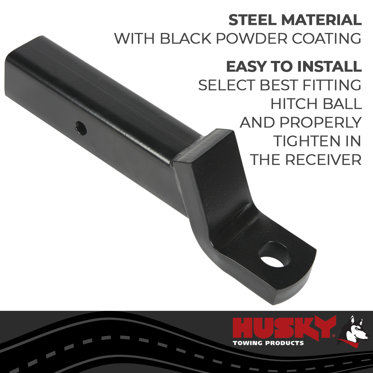Picture of Husky Towing 33004 Ball Mount Receiver Drop Rise Shank - 2-1/2 2-1/2 1 9-1/2