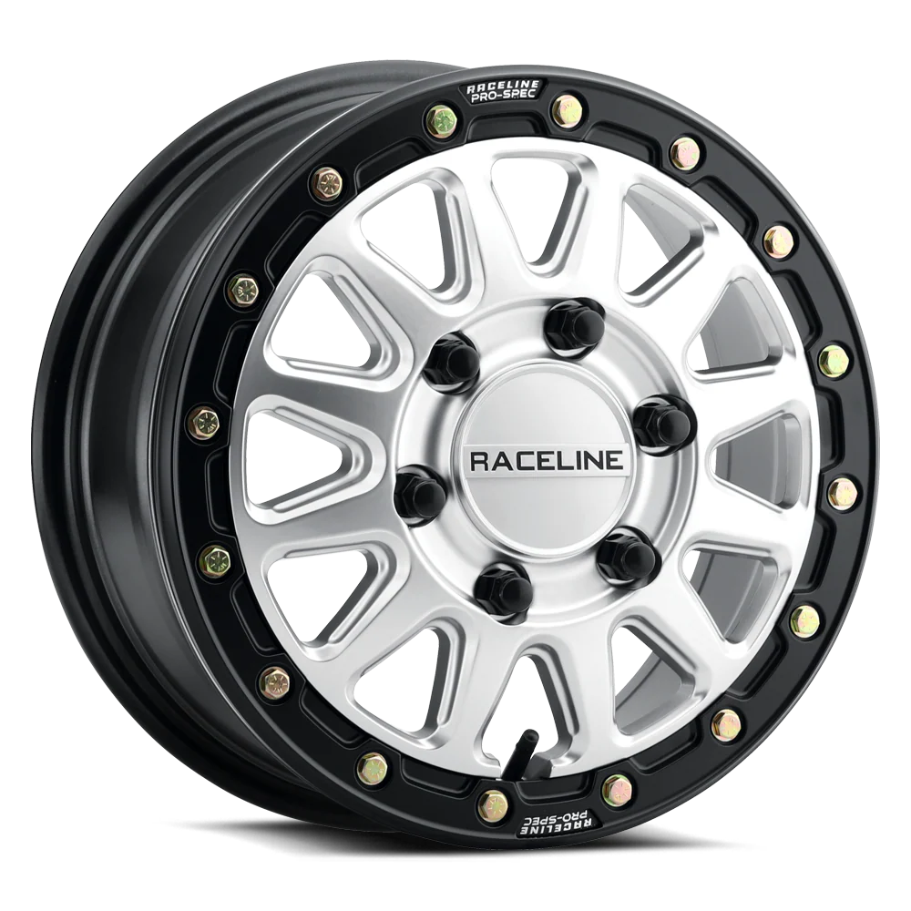 Picture of Raceline Wheels A14SB-51056+10 Alpha Beadlock UTV Wheel - 15x10 4x156 Silver Black