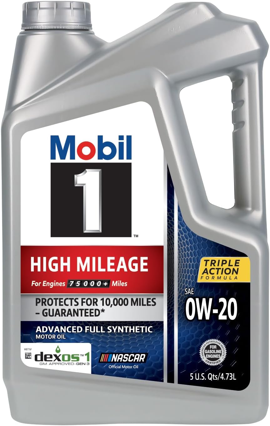 Picture of Mobil 125203 High Mileage Full Synthetic Motor Oil 0W-20 1 Quart