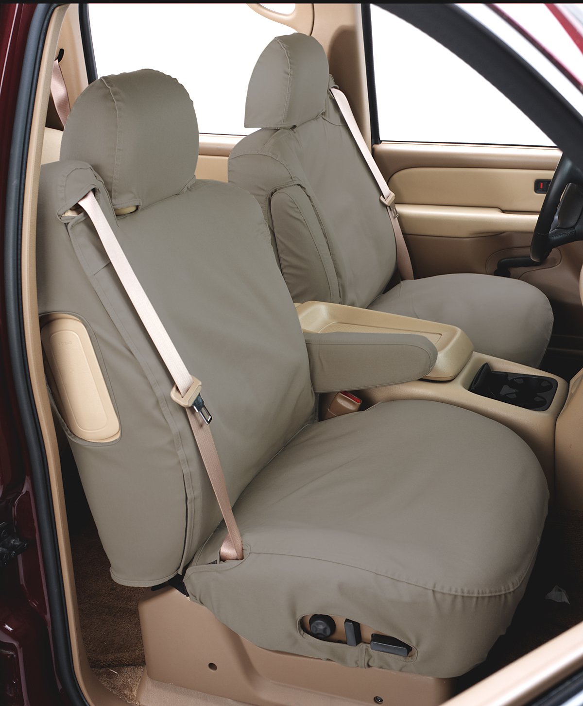 Picture of Covercraft SS8387PCCT Polycotton SeatSaver Custom Second Row Seat Covers Misty - Grey