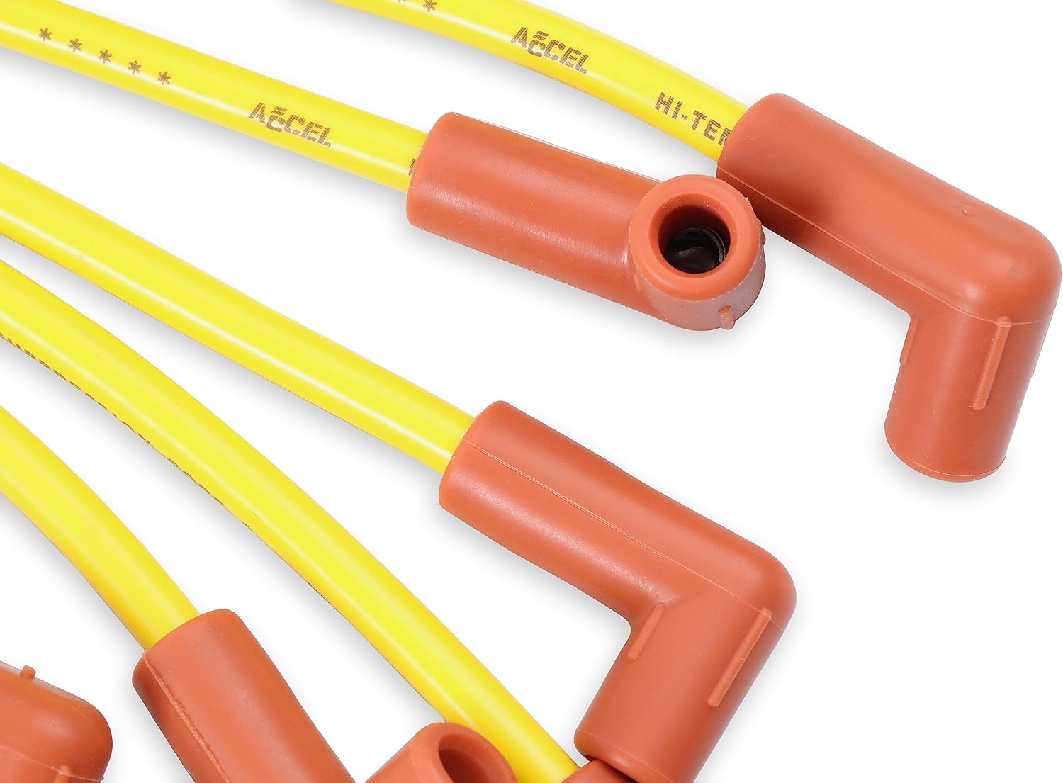 Picture of Accel 4048 8mm Spark Plug Wire Set - Yellow HEI Style Boots