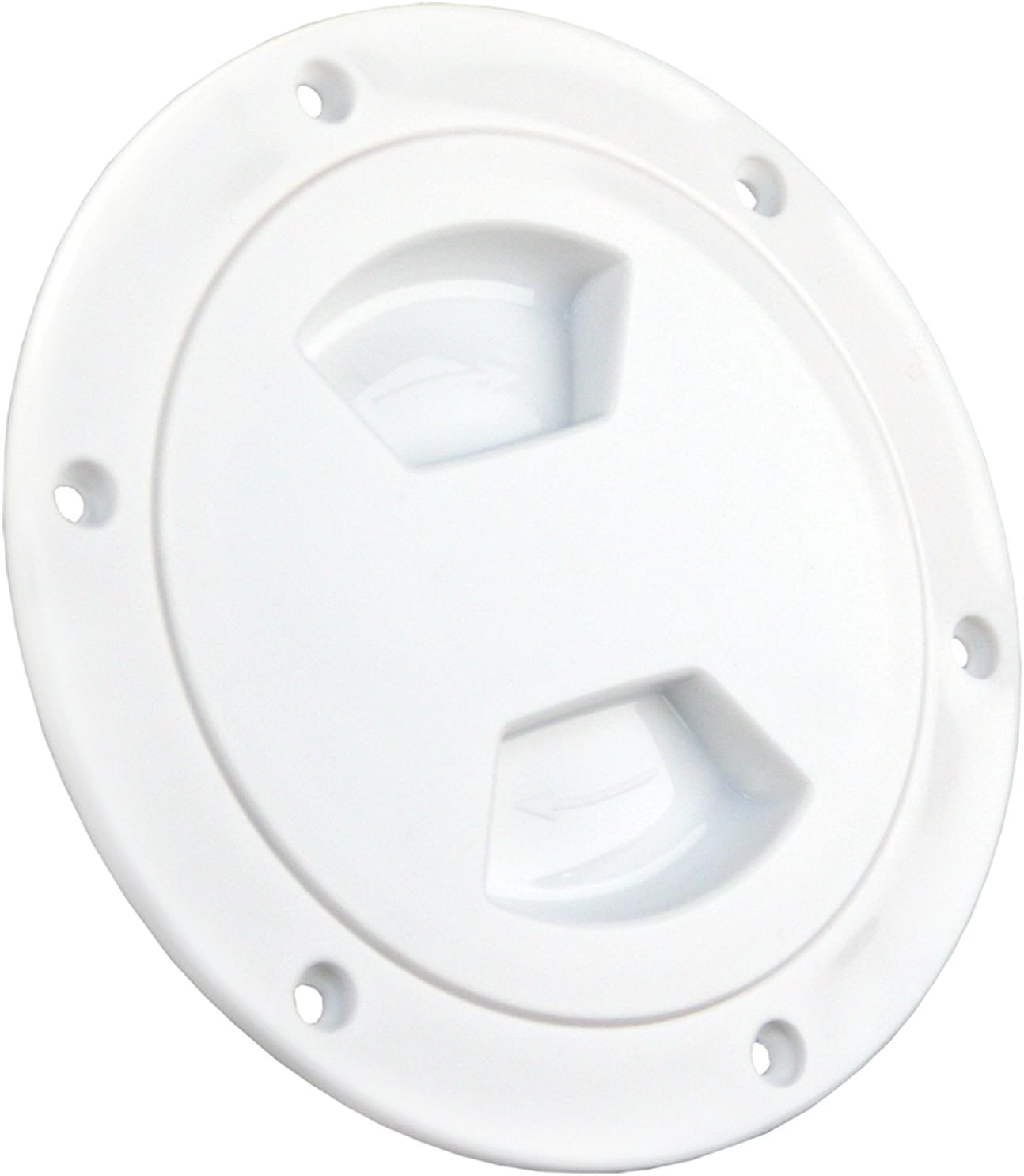 JR Products 31025 5" RV Access Deck Plate White Lockable | Boatplicity