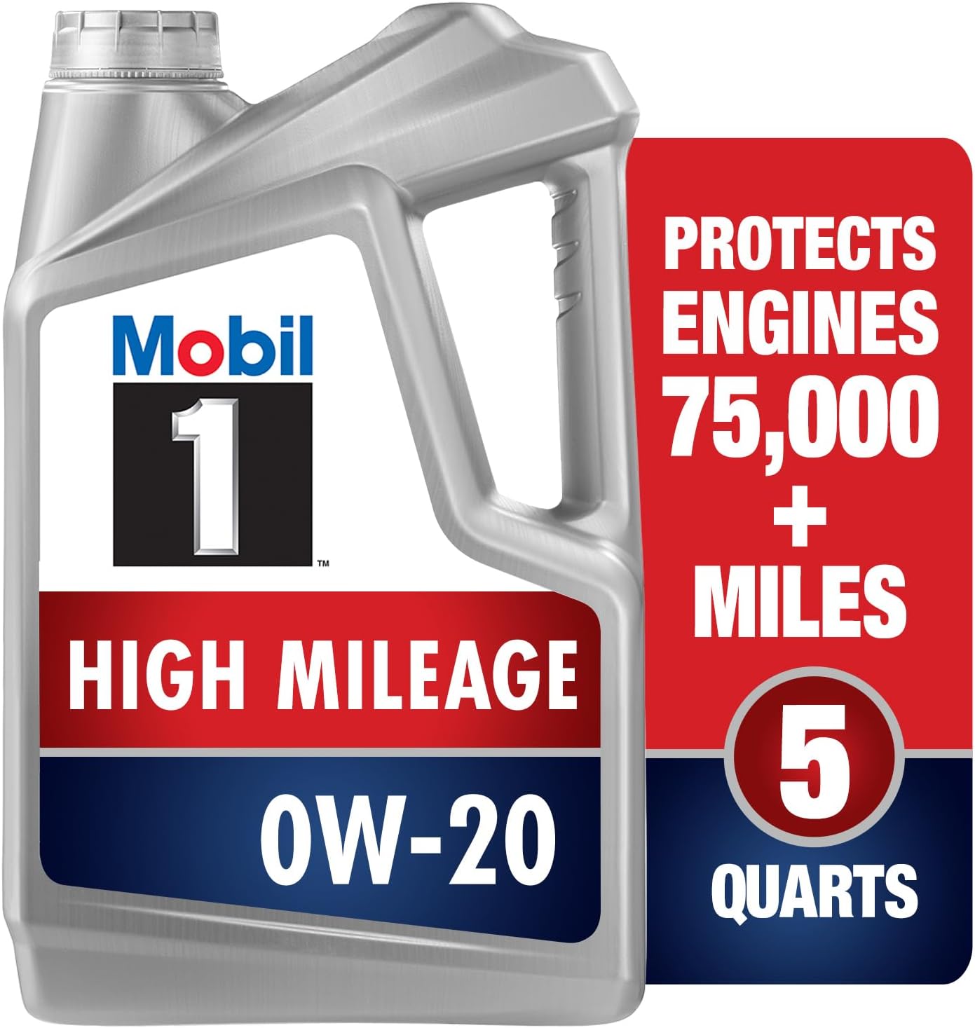 Picture of Mobil 125203 High Mileage Full Synthetic Motor Oil 0W-20 1 Quart