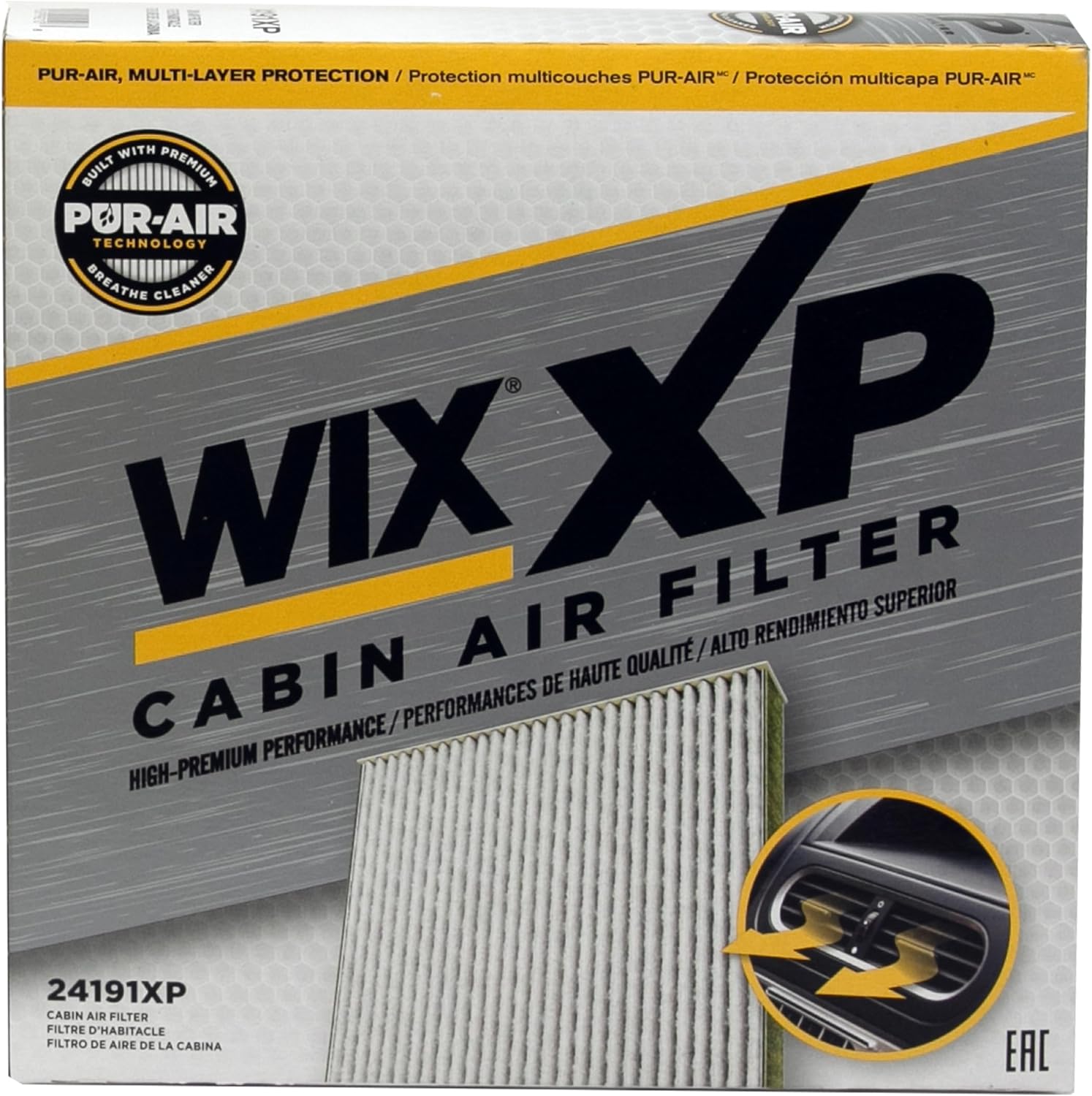 Picture of WIX Racing Filters 24191 Cabin Air Panel Filter with Microban