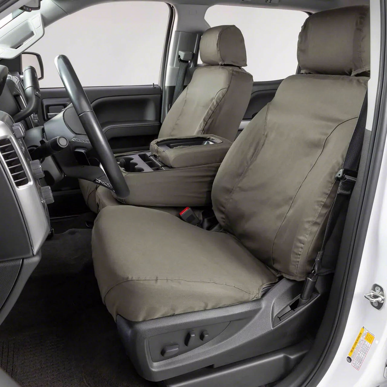 Picture of Covercraft SS2533PCCT Polycotton SeatSaver Custom Front Row Seat Covers Misty - Grey