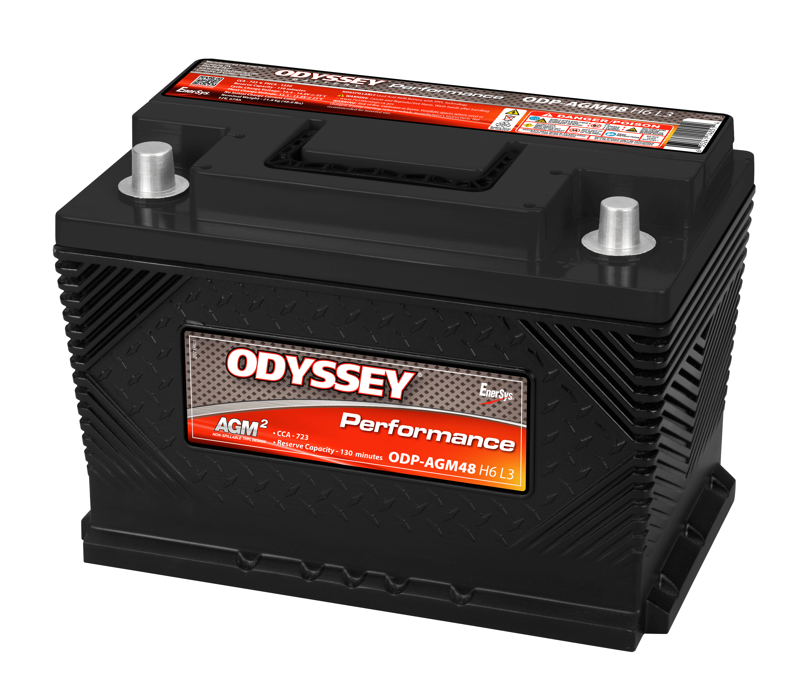 Picture of Odyssey Battery ODP-AGM48H6L3 Performance Series Group 48 AGM Battery 720 CCA