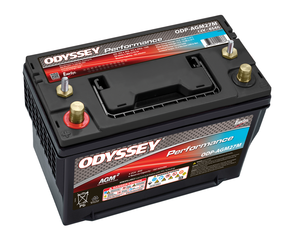 Picture of Odyssey Battery ODP-AGM27M Group 27 Marine Dual Purpose AGM Battery 850 CCA