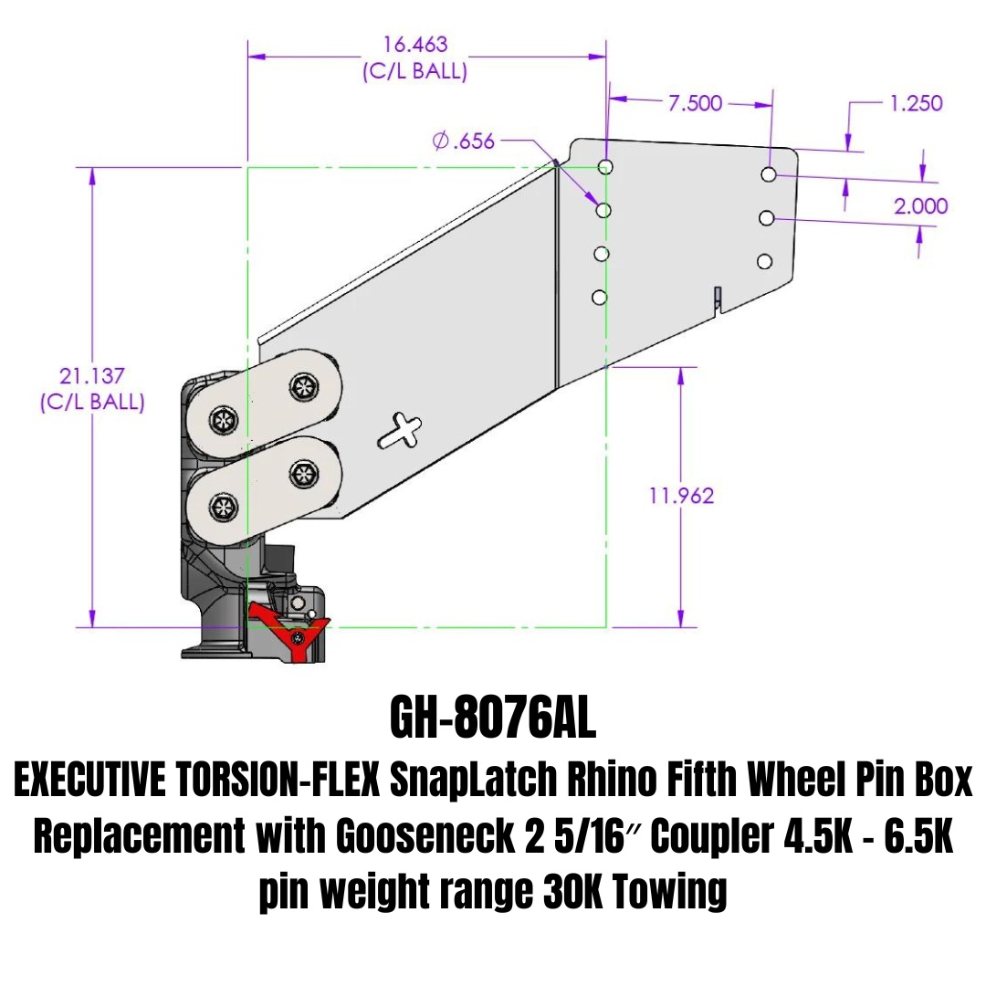 Picture of Gen-Y Hitch GH-8076AL Executive Torsion-Flex Auto Latch Fifth Wheel to Gooseneck Adapter