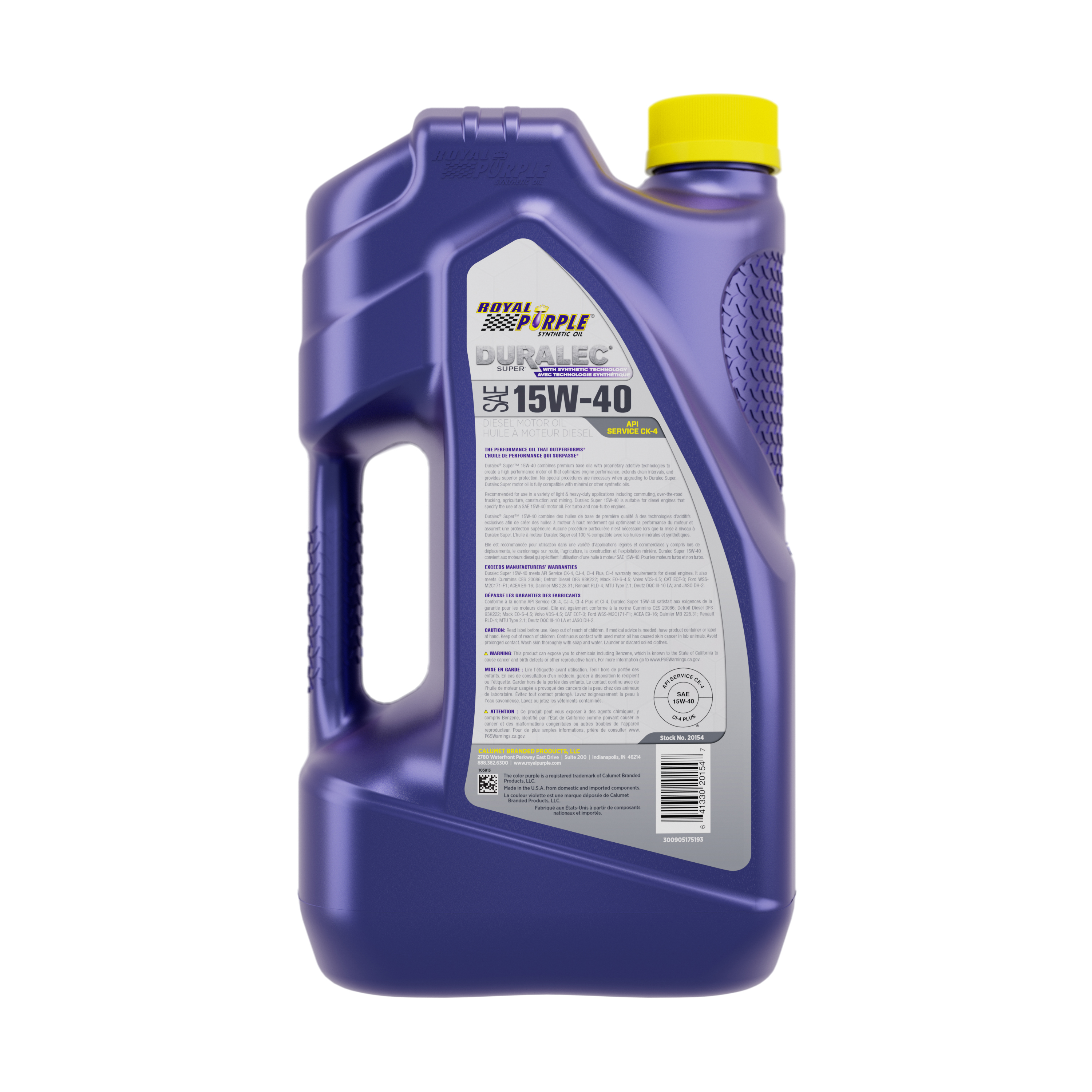 Picture of Royal Purple 20154 SAE 15W-40 High Performance Synthetic Motor Oil
