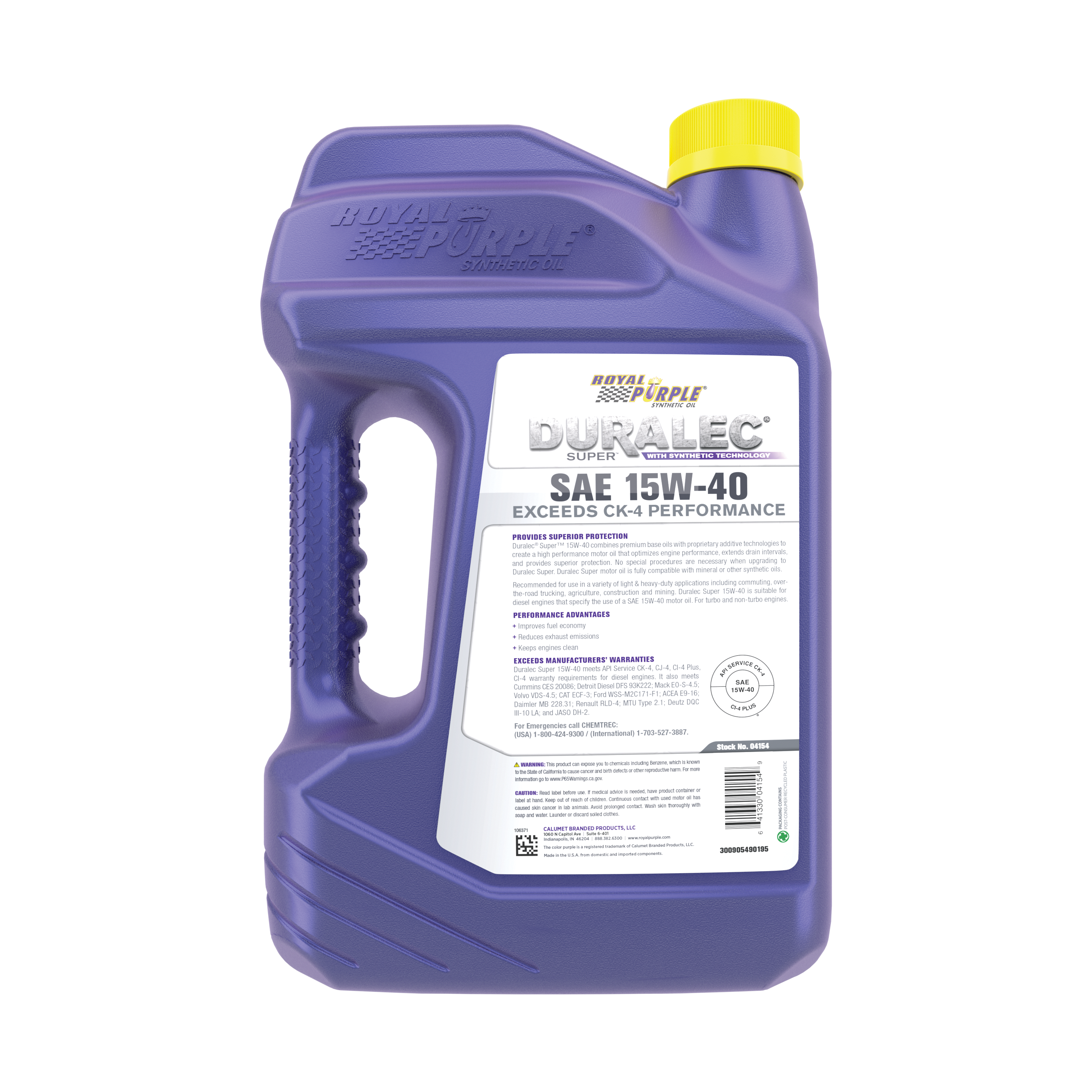Picture of Royal Purple 04154 15W-40 High Performance Synthetic Motor Oil - 1 Gallon