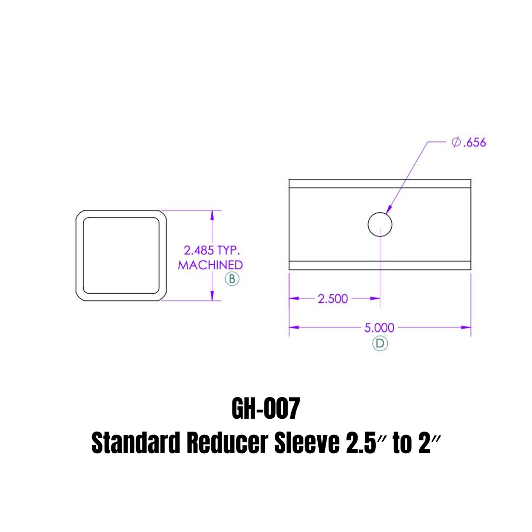 Picture of Gen-Y Hitch GH-007 2.5" to 2" Reducer Sleeve 5.5" Length
