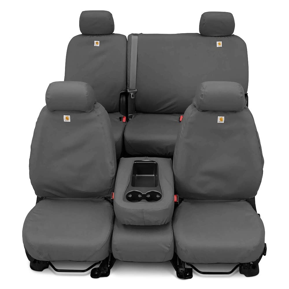 Picture of Covercraft SS3476WFGY Waterproof Polyester SeatSaver Custom Front Row Seat Covers Grey