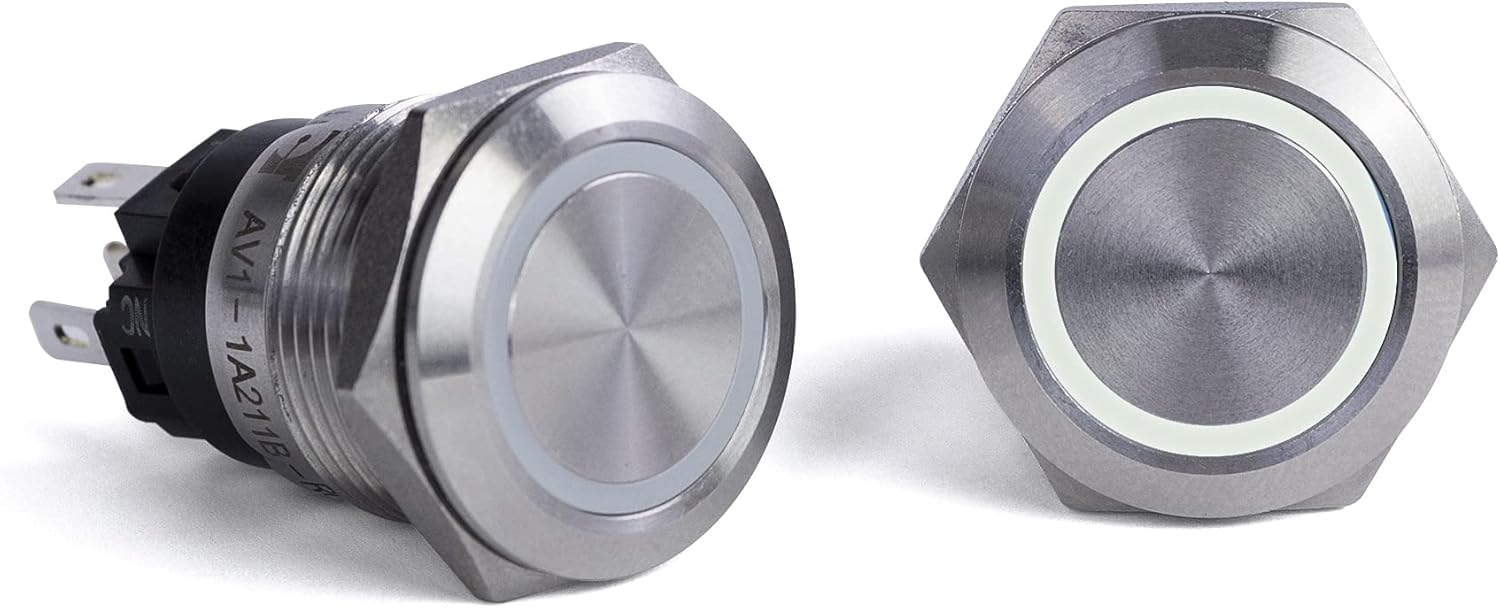 Picture of Sierra AV10040W Push Button Switch with White LED Halo Ring