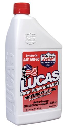 Picture of Lucas Oil 10702 Synthetic SAE 20W-50 Motorcycle Oil - 1 Quart