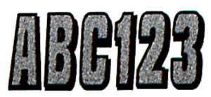 Hardline Products SIBLK320 3" Registration Number Kit Silver/Black Block Font