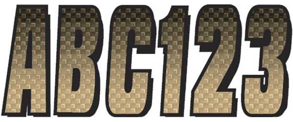 Hardline Products BRBKG300 3-Inch Boat Registration Number Kit Carbon Fiber with Block Font