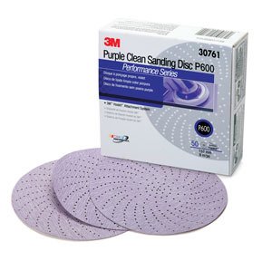 3M 30761 Hookit Purple Clean Sanding Disc 6 Inch P600 Grit