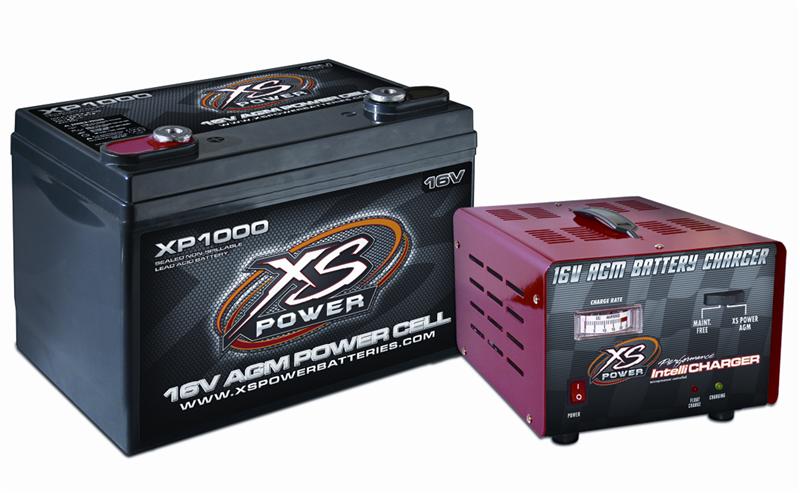 XS Power Batteries XP1000CK2 16V AGM High-Performance Battery with Charger